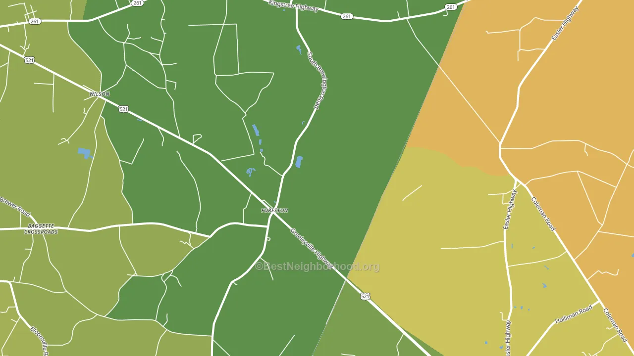 Foreston, SC block-group voter-turnout map