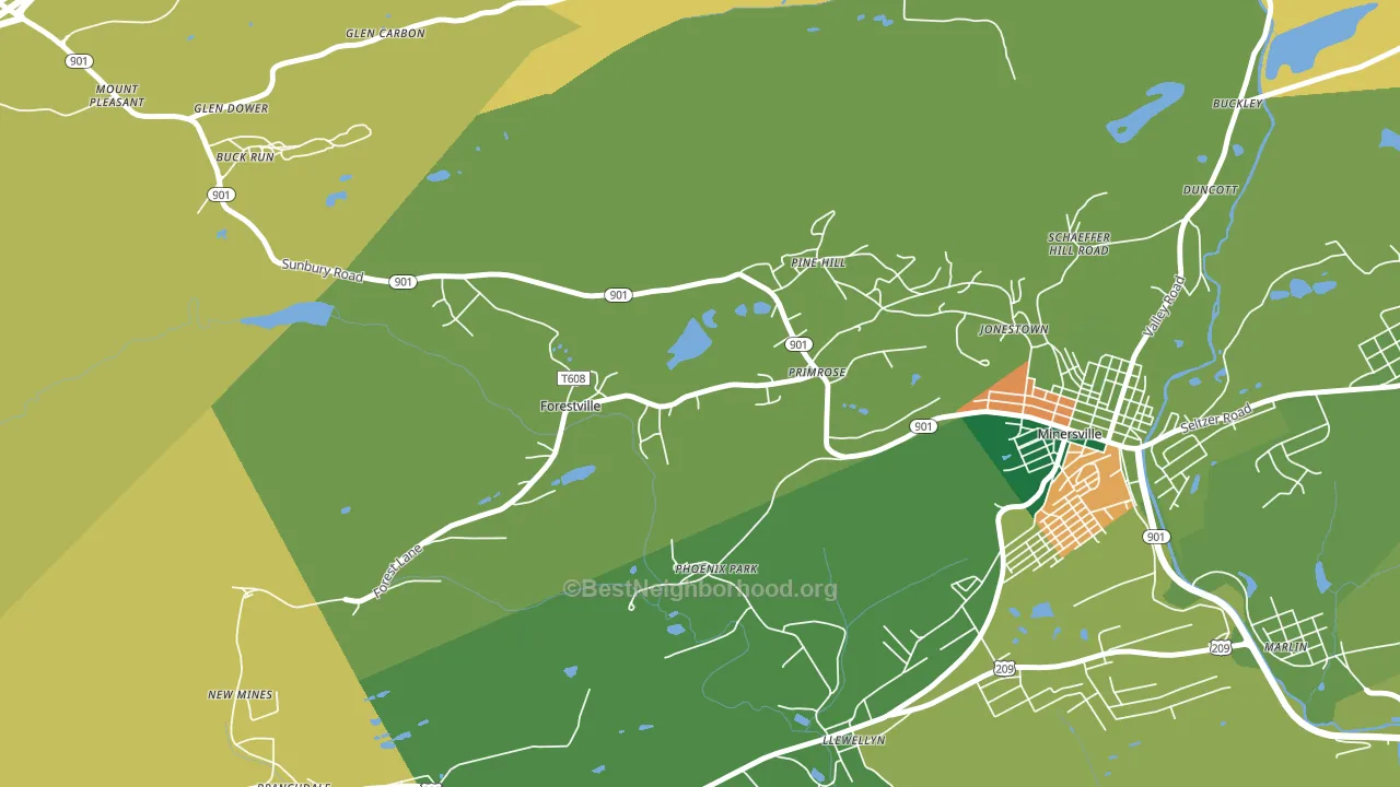 Forestville, PA block-group voter-turnout map