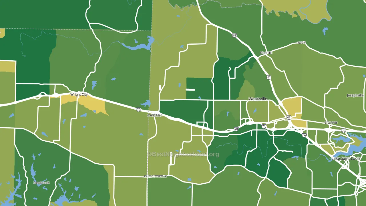 Foristell, MO block-group voter-turnout map