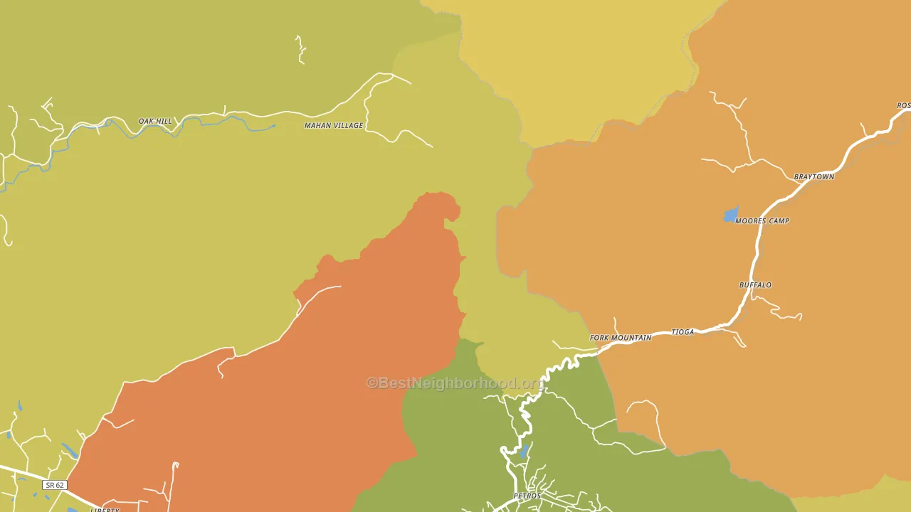 Fork Mountain, TN block-group voter-turnout map