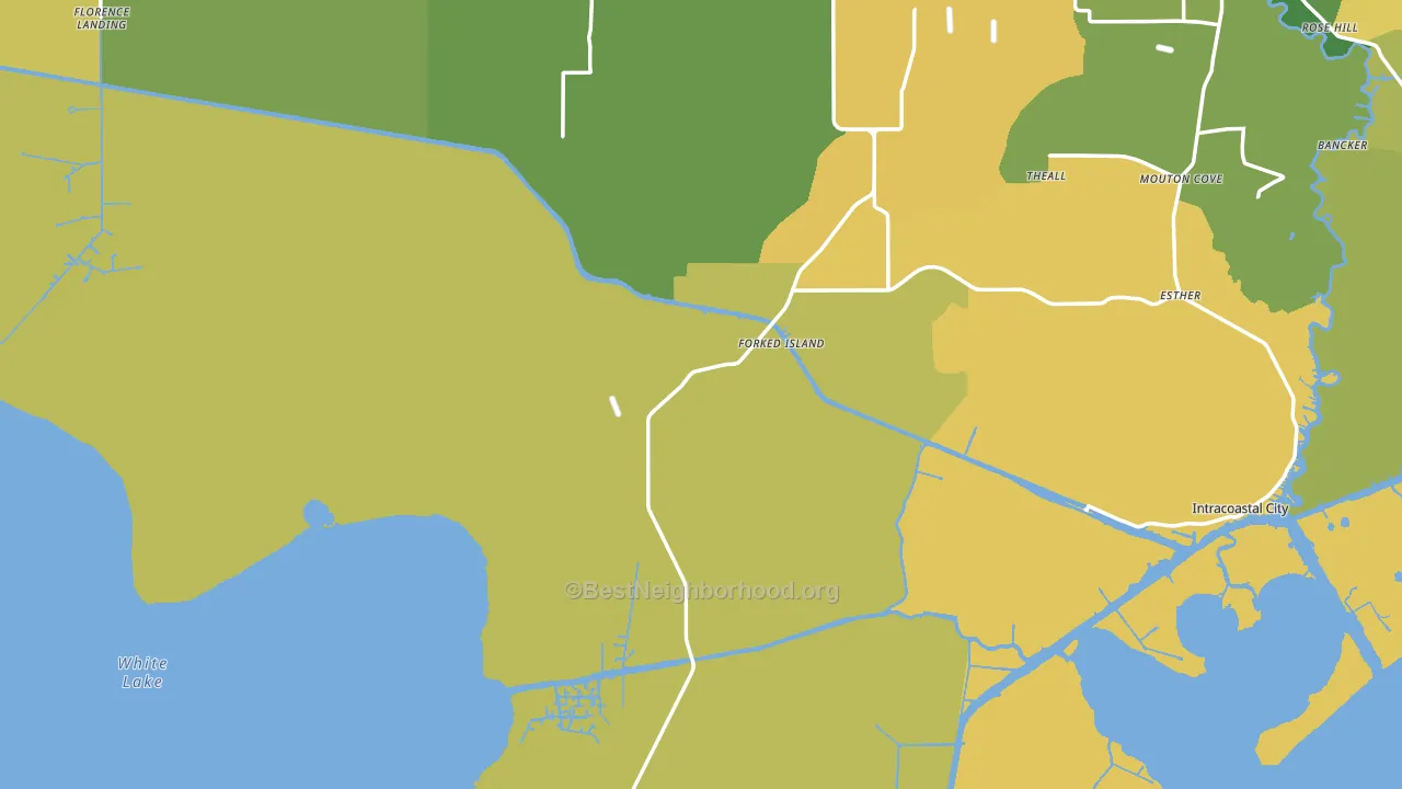 Forked Island, LA block-group voter-turnout map