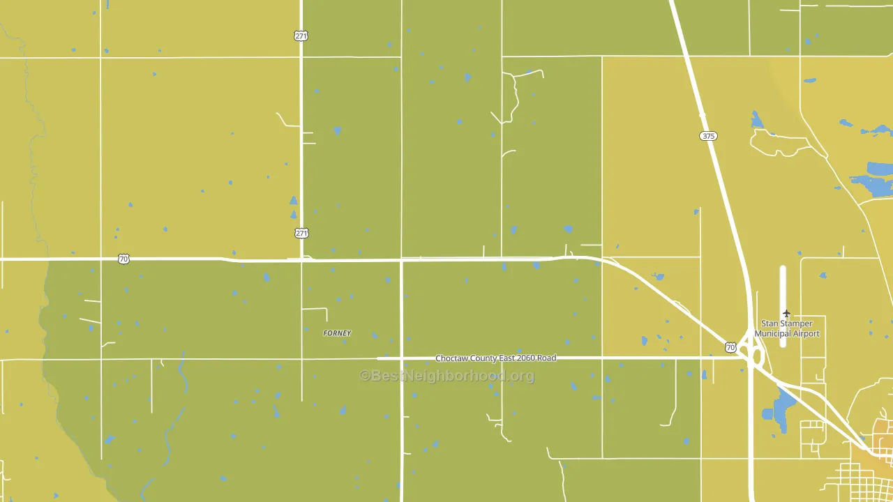 Forney, OK block-group voter-turnout map