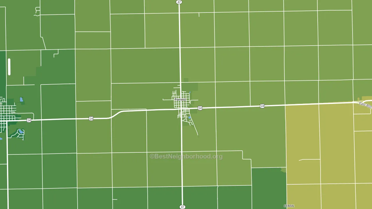 Forrest, IL block-group voter-turnout map