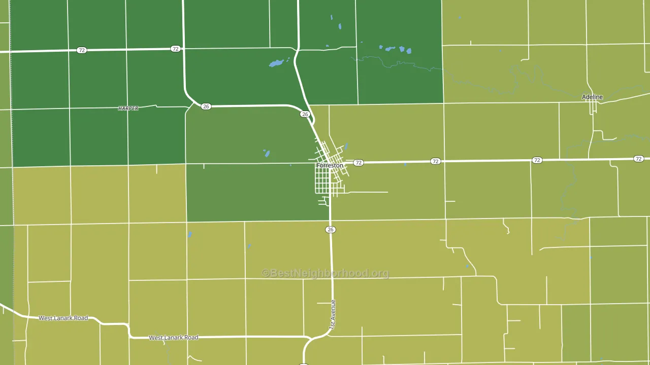 Forreston, IL block-group voter-turnout map