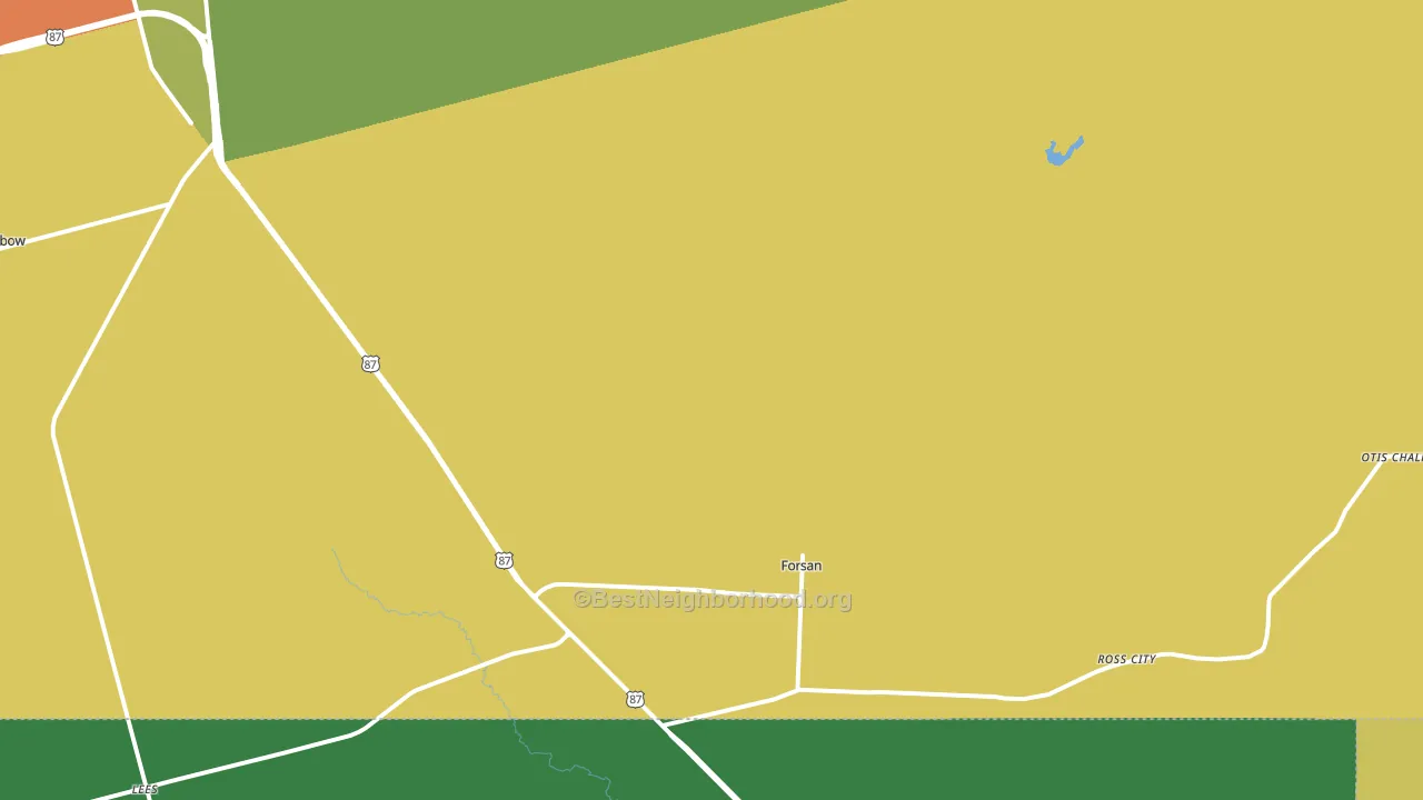 Forsan, TX block-group voter-turnout map