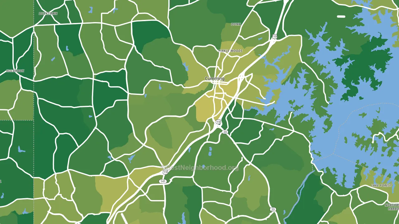 Forsyth County, GA block-group voter-turnout map