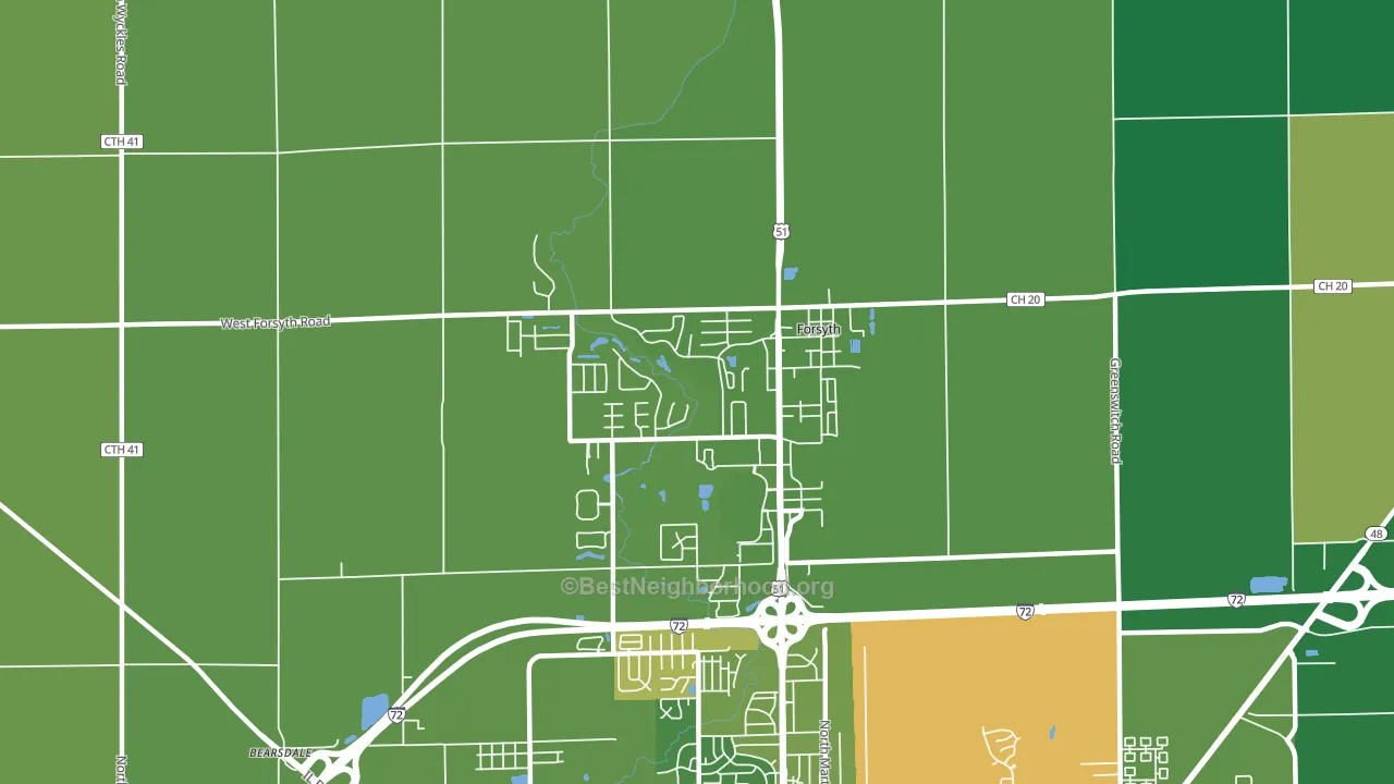 Forsyth, IL block-group voter-turnout map