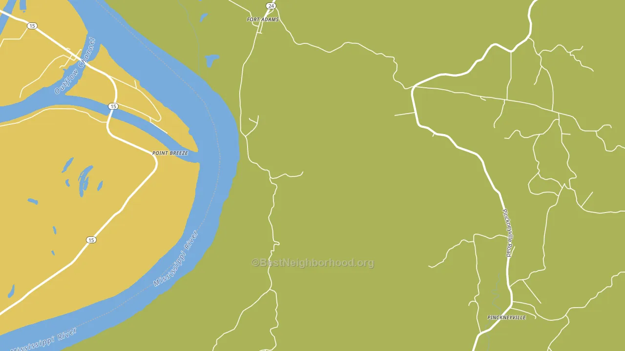 Fort Adams, MS block-group voter-turnout map