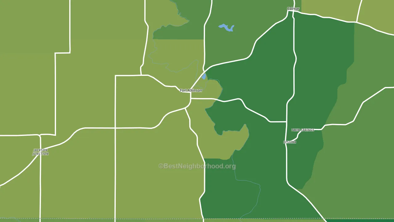 Fort Atkinson, IA block-group voter-turnout map