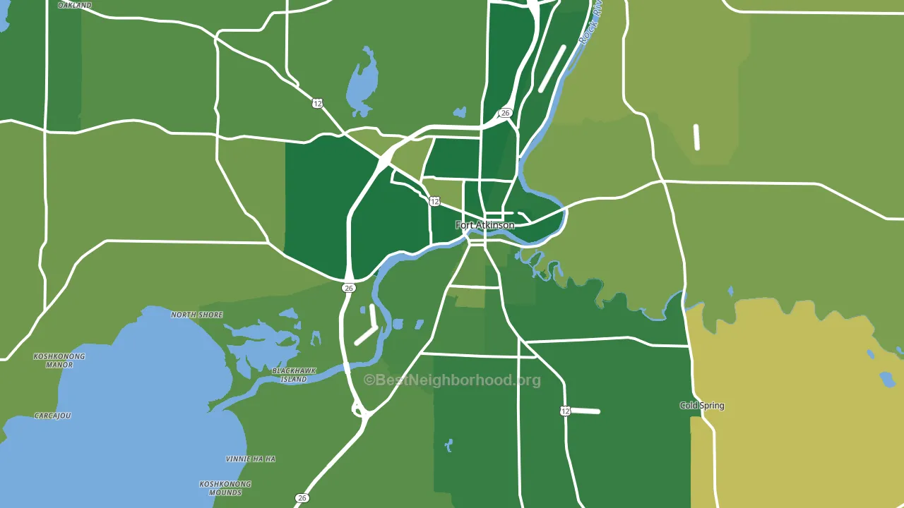 Fort Atkinson, WI block-group voter-turnout map