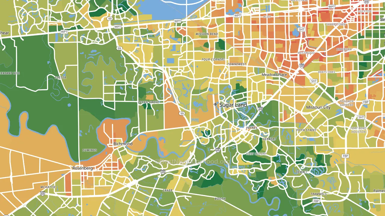 Fort Bend County, TX block-group voter-turnout map