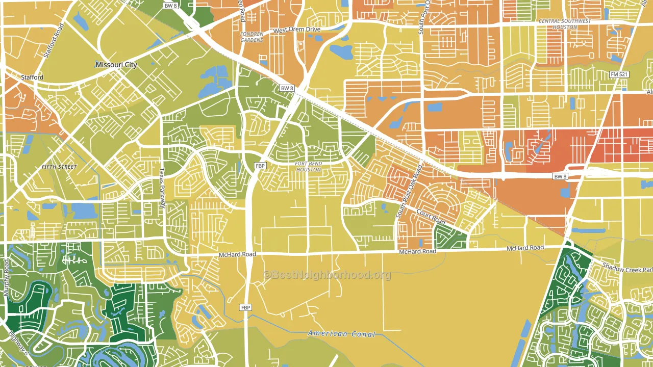 Fort Bend Houston, Missouri City, TX block-group voter-turnout map