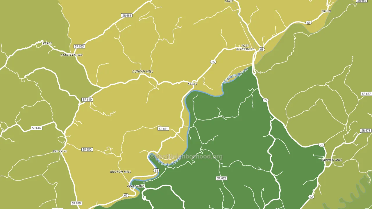 Fort Blackmore, VA block-group voter-turnout map