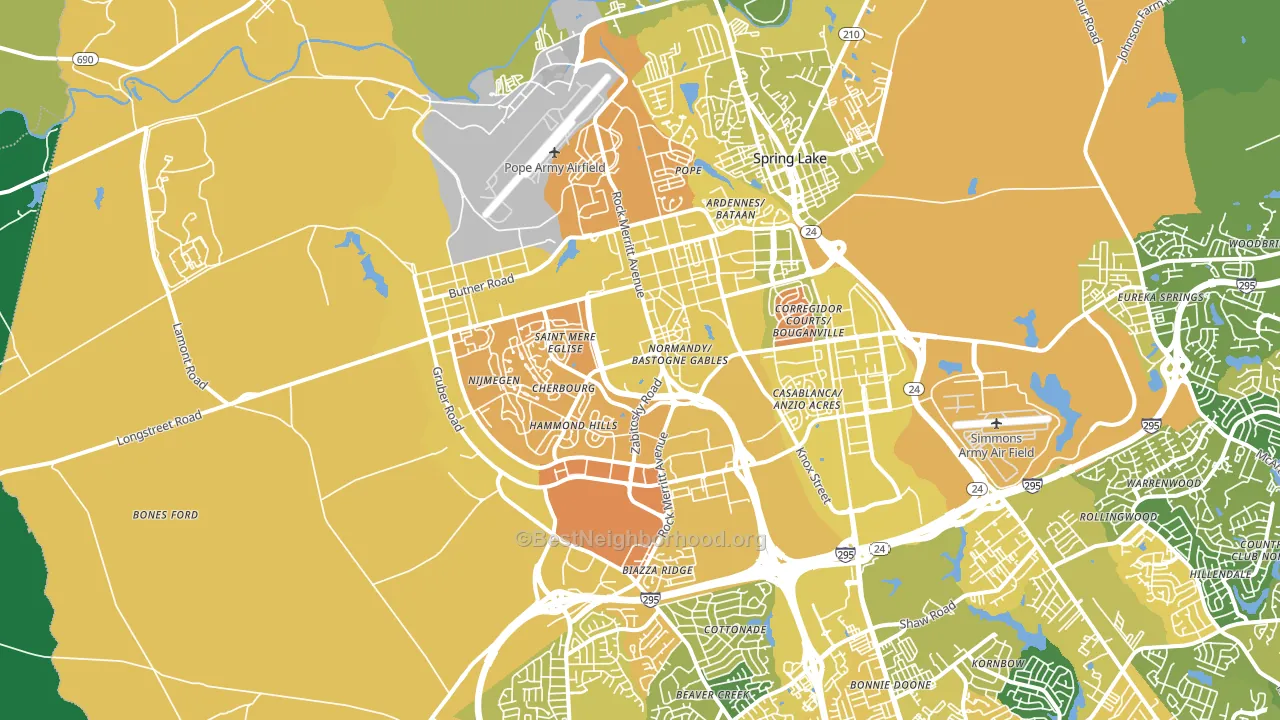 Fort Bragg, NC block-group voter-turnout map