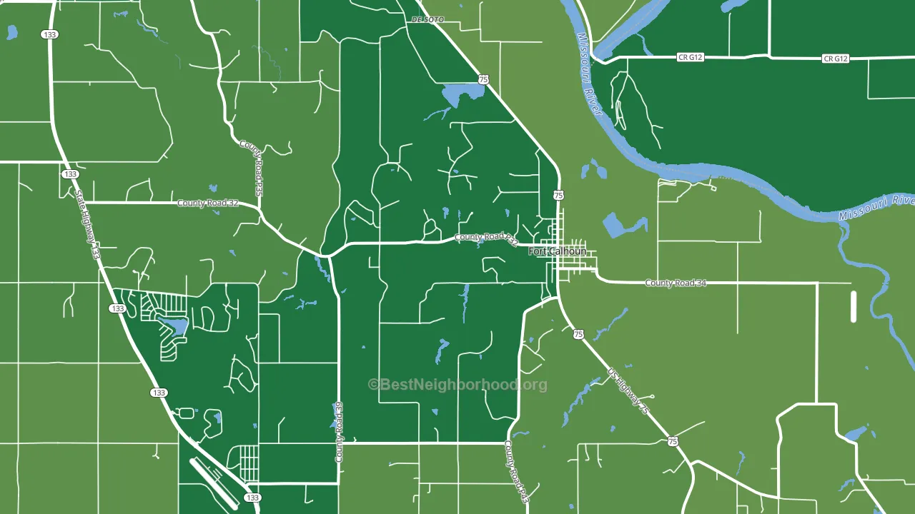 Fort Calhoun, NE block-group voter-turnout map