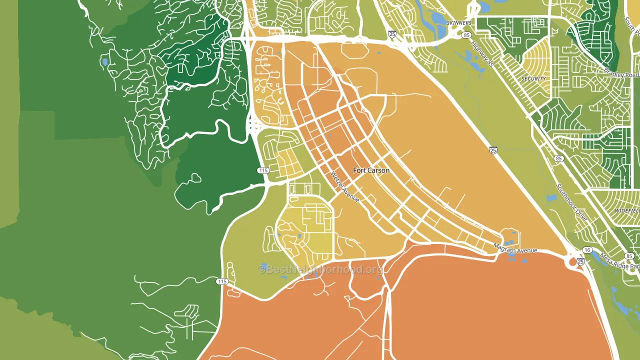 Fort Carson, CO block-group voter-turnout map