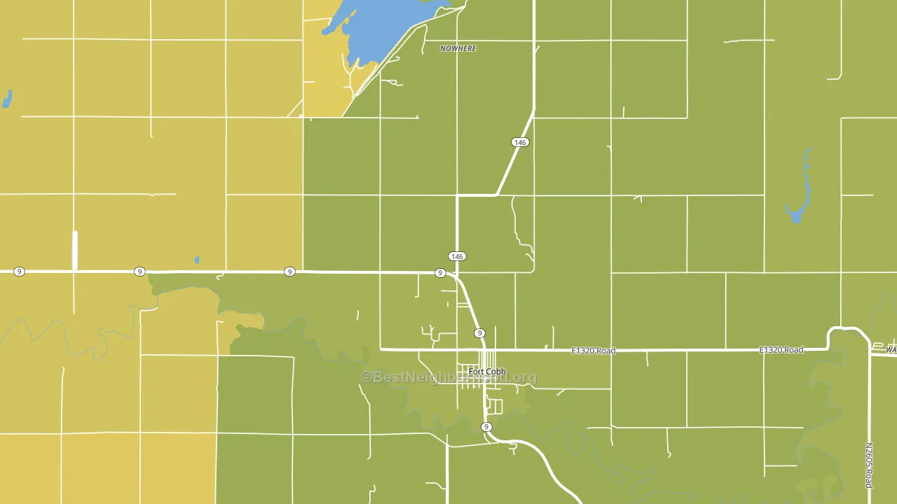 Fort Cobb, OK block-group voter-turnout map