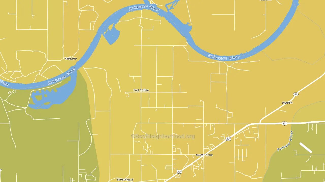 Fort Coffee, OK block-group voter-turnout map