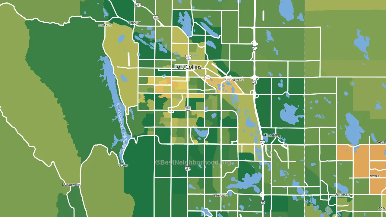 Fort Collins, CO block-group voter-turnout map