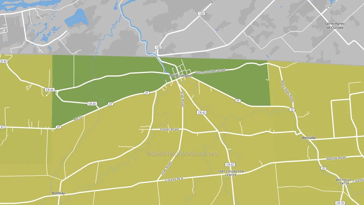 Fort Covington, NY block-group voter-turnout map