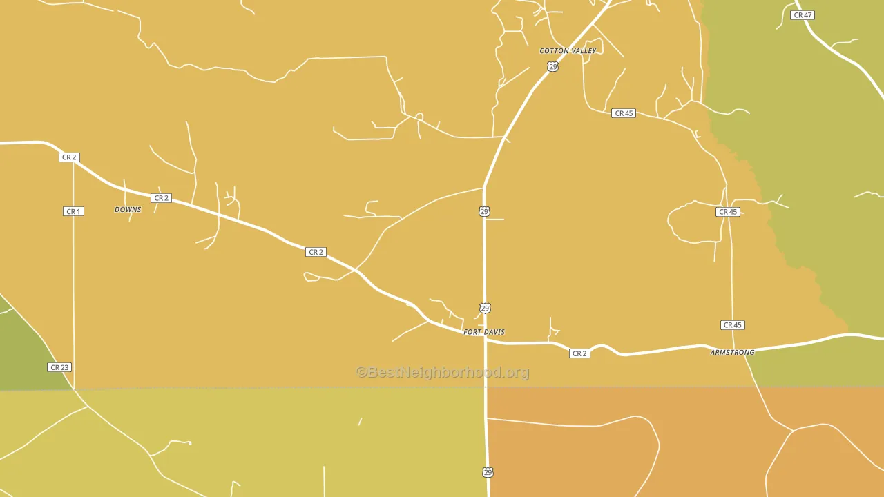 Fort Davis, AL block-group voter-turnout map
