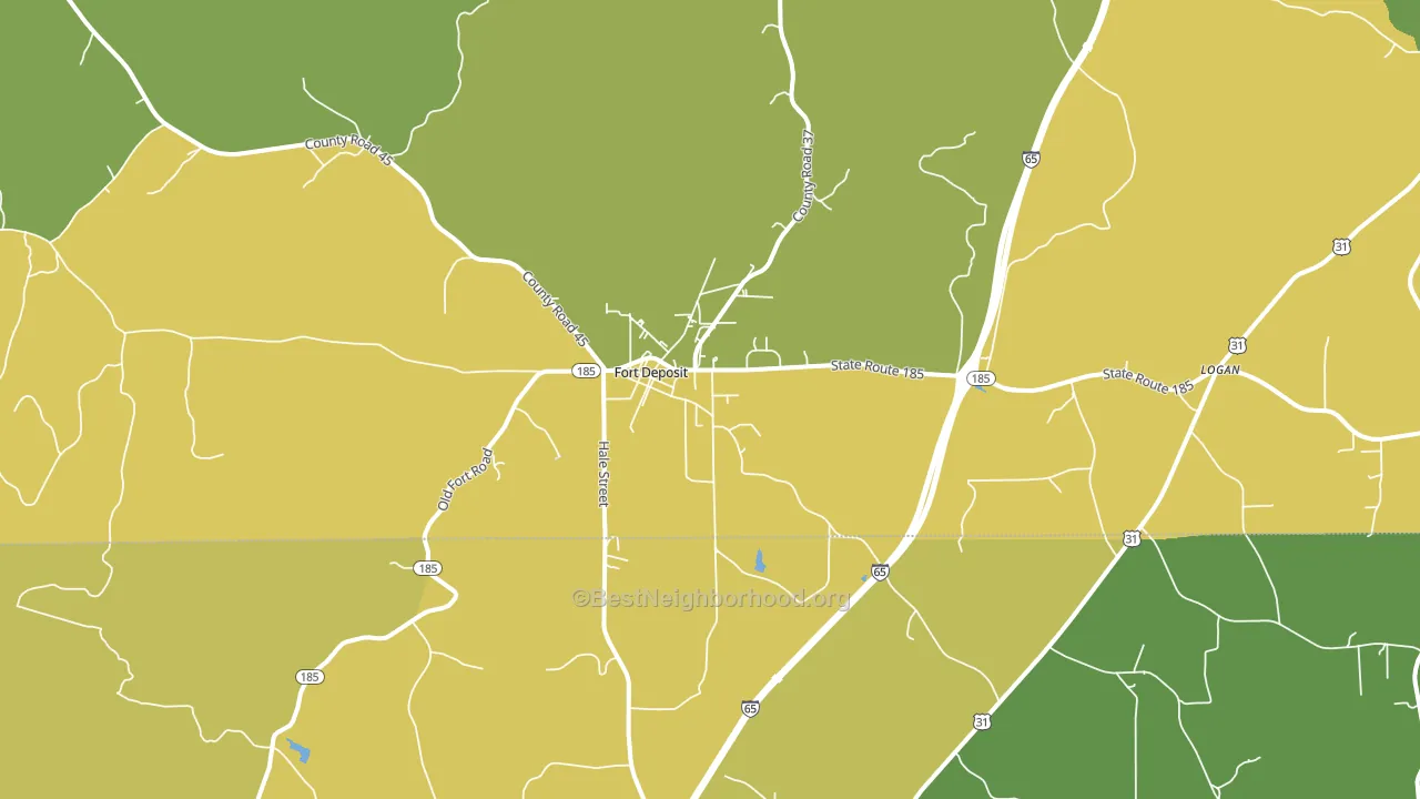 Fort Deposit, AL block-group voter-turnout map