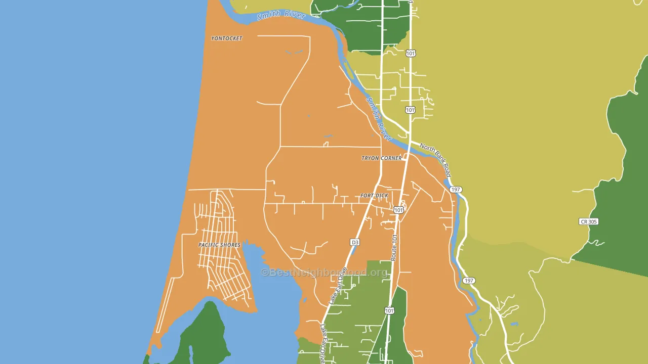 Fort Dick, CA block-group voter-turnout map
