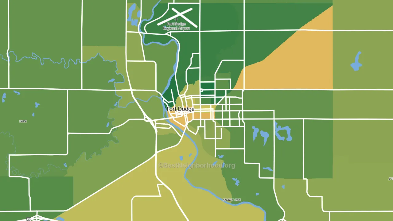 Fort Dodge, IA block-group voter-turnout map