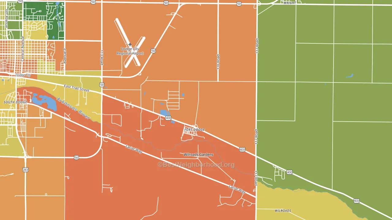 Fort Dodge, KS block-group voter-turnout map