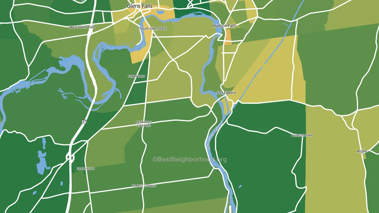 Fort Edward, NY block-group voter-turnout map