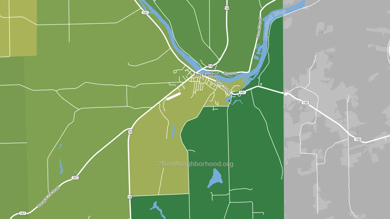 Fort Fairfield, ME block-group voter-turnout map