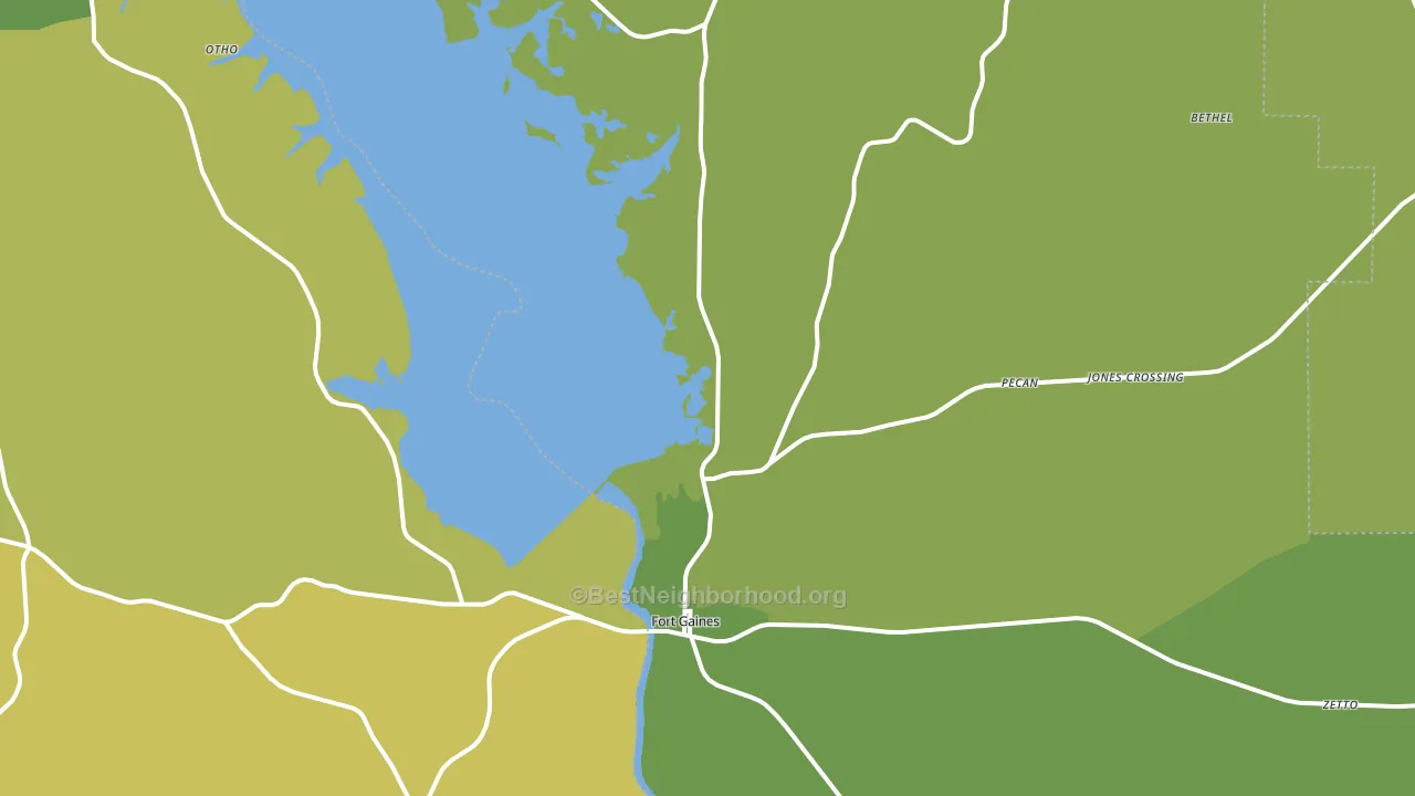 Fort Gaines, GA block-group voter-turnout map
