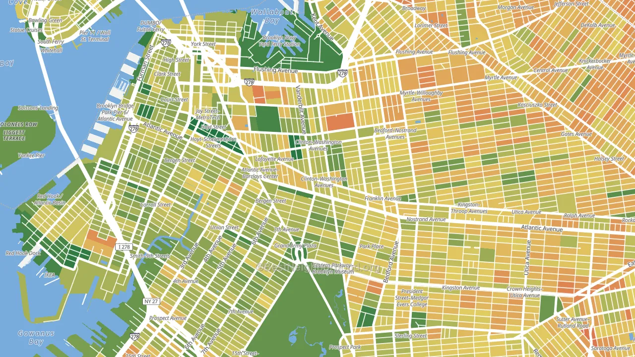 Fort Green, Brooklyn, NY block-group voter-turnout map