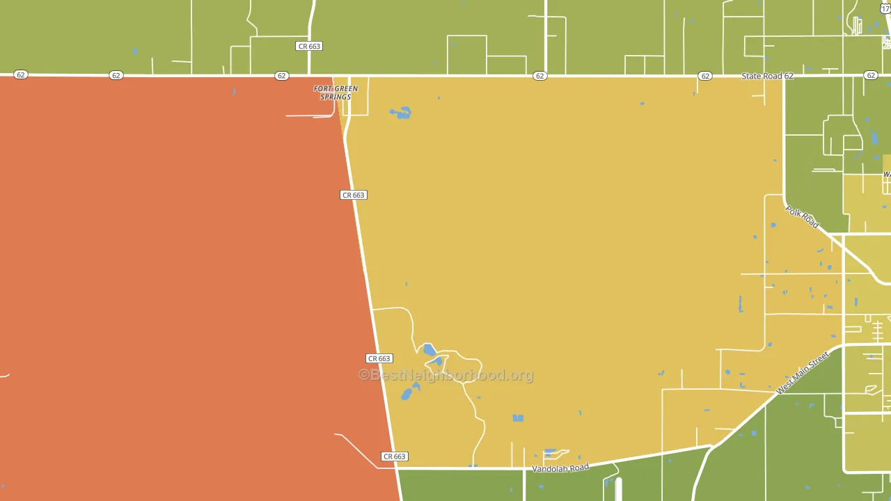 Fort Green Springs, FL block-group voter-turnout map