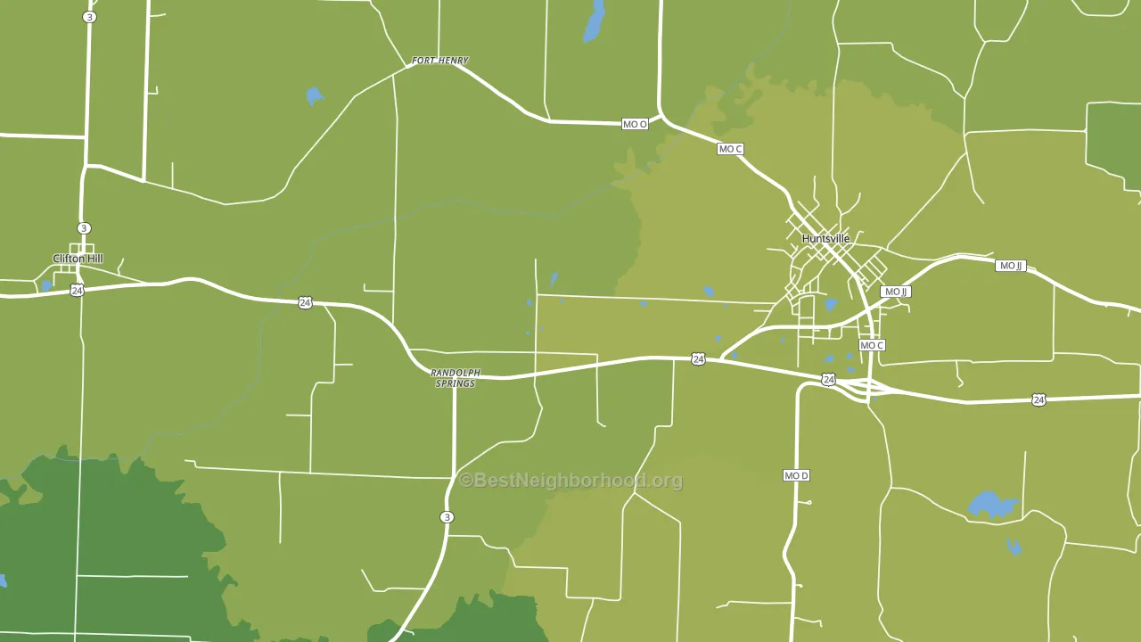 Fort Henry, MO block-group voter-turnout map