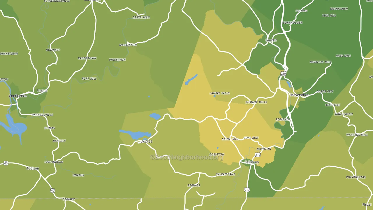 Fort Hill, PA block-group voter-turnout map
