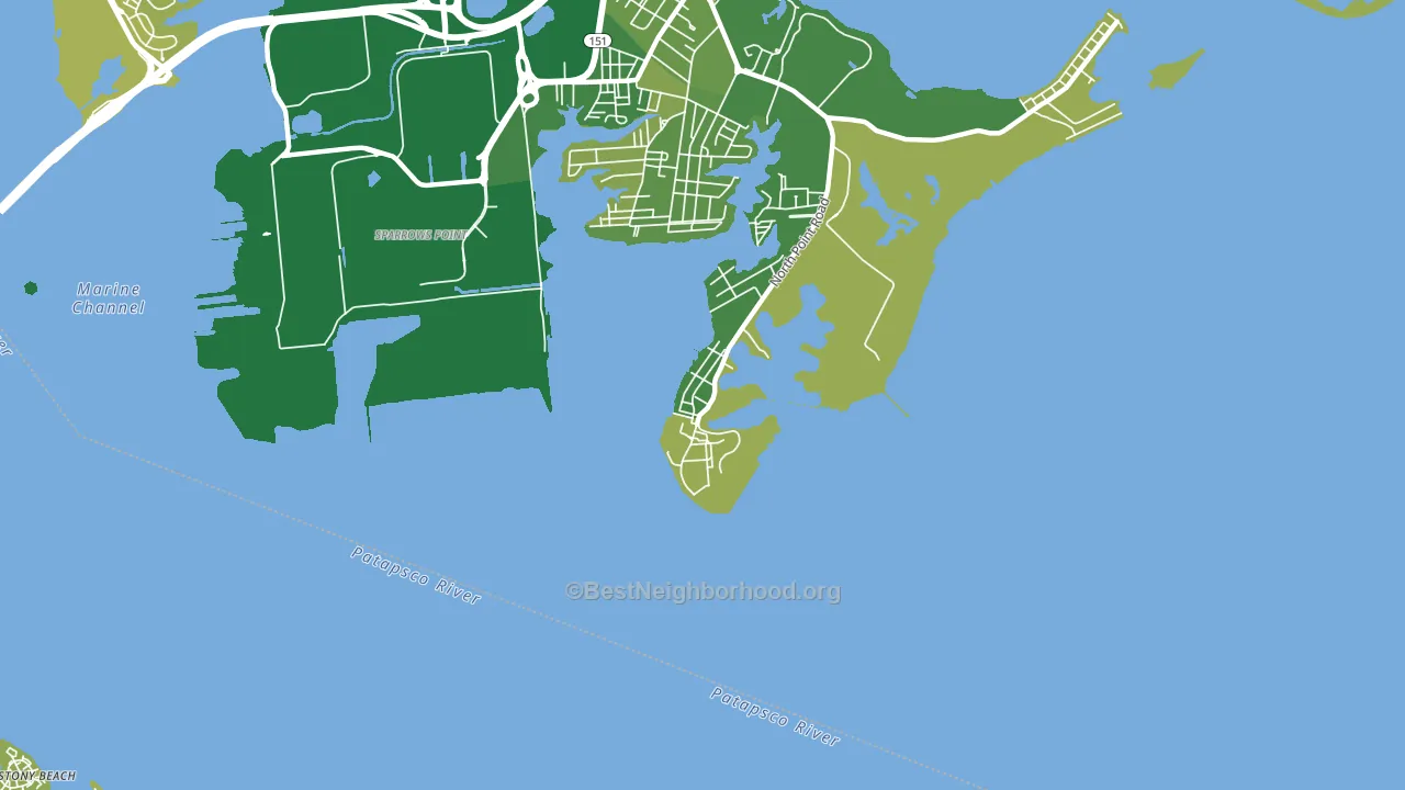 Fort Howard, MD block-group voter-turnout map