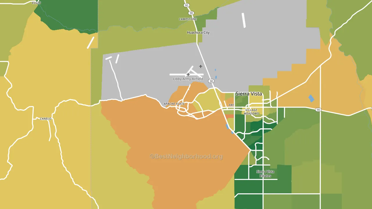 Fort Huachuca, AZ block-group voter-turnout map