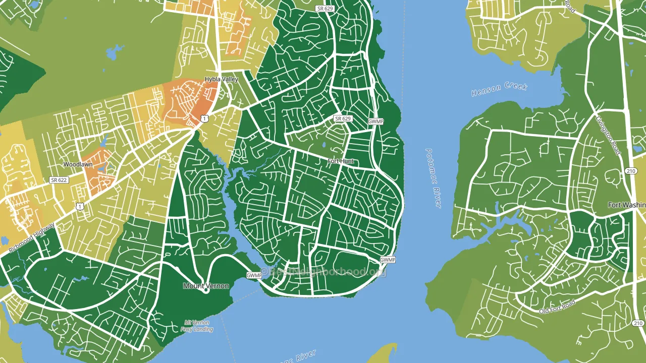 Fort Hunt, VA block-group voter-turnout map