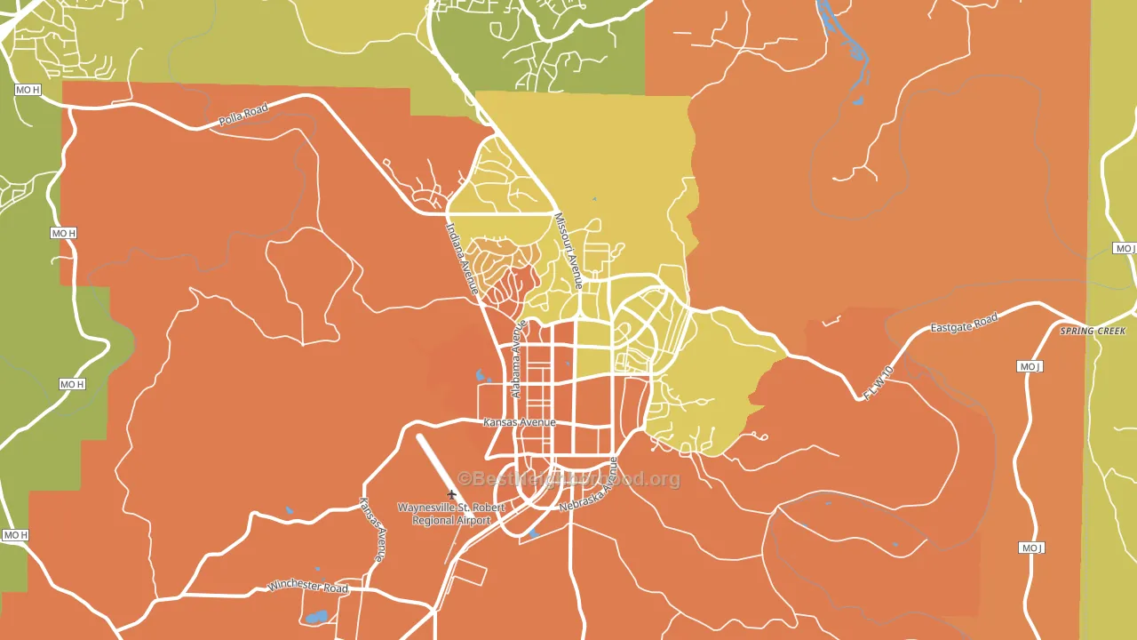 Fort Leonard Wood, MO block-group voter-turnout map