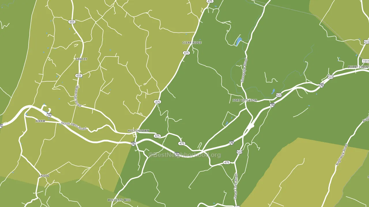Fort Littleton, PA block-group voter-turnout map