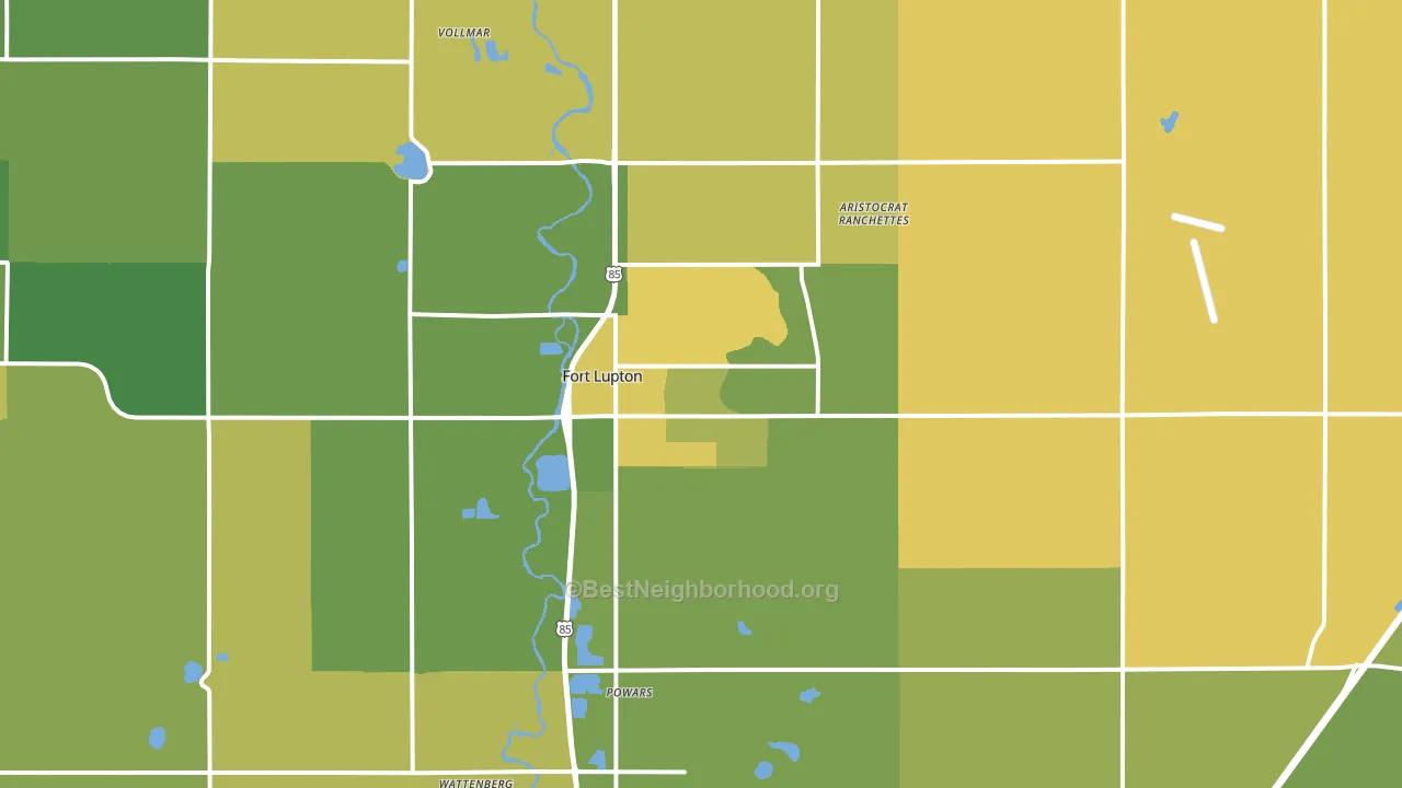 Fort Lupton, CO block-group voter-turnout map