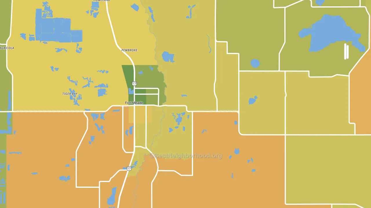 Fort Meade, FL block-group voter-turnout map