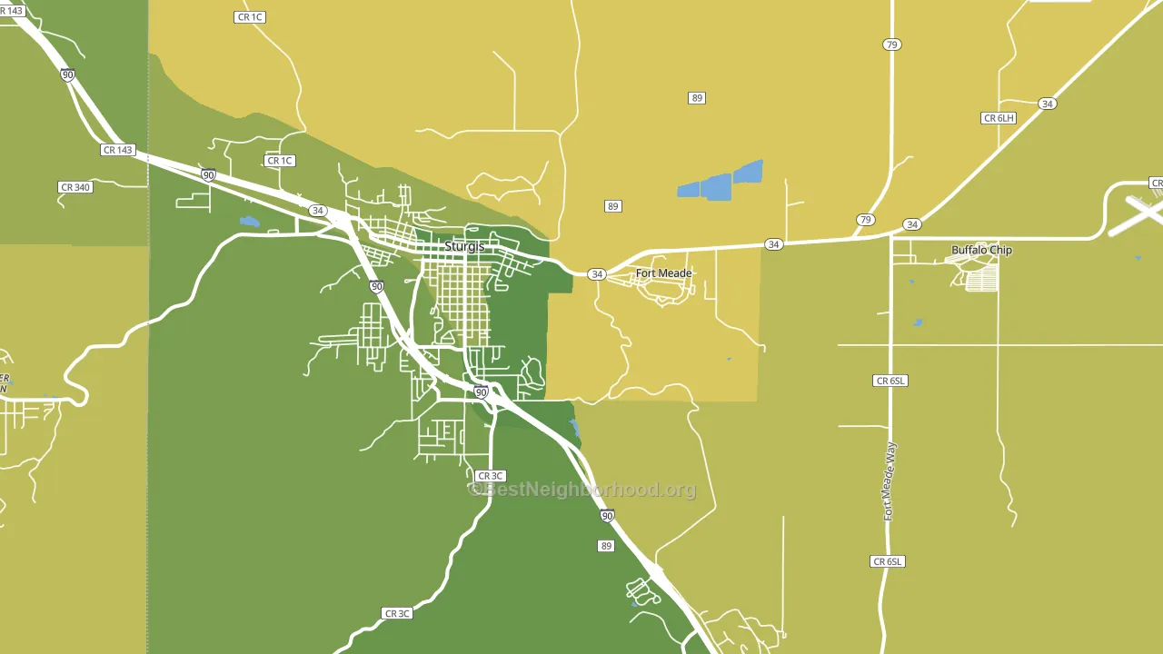 Fort Meade, SD block-group voter-turnout map