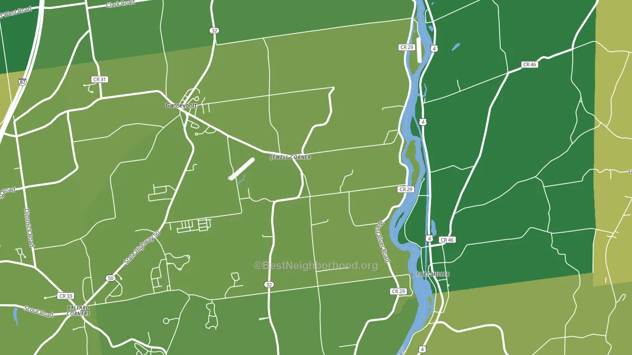 Fort Miller, NY block-group voter-turnout map