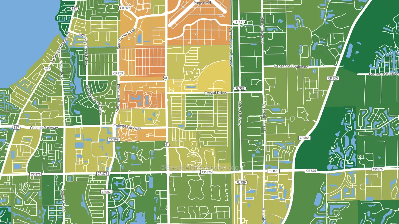 Fort Myers Villas, Villas, FL block-group voter-turnout map