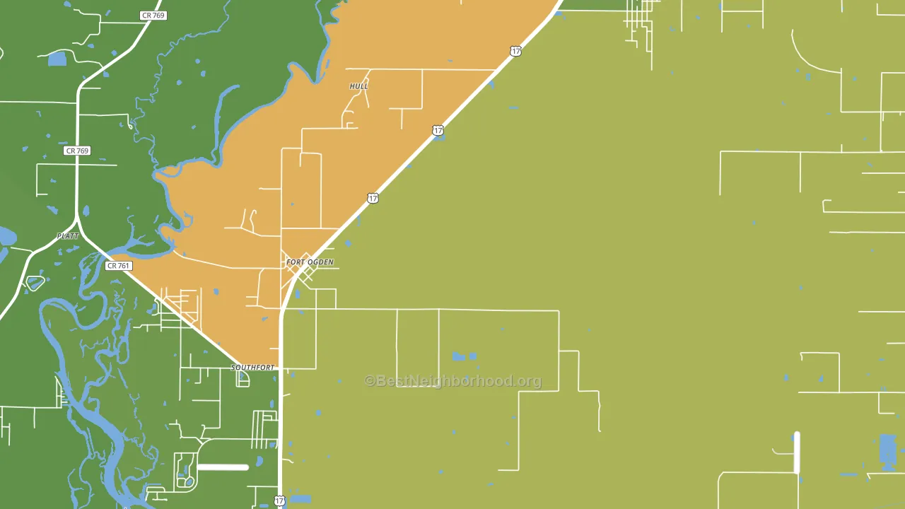 Fort Ogden, FL block-group voter-turnout map