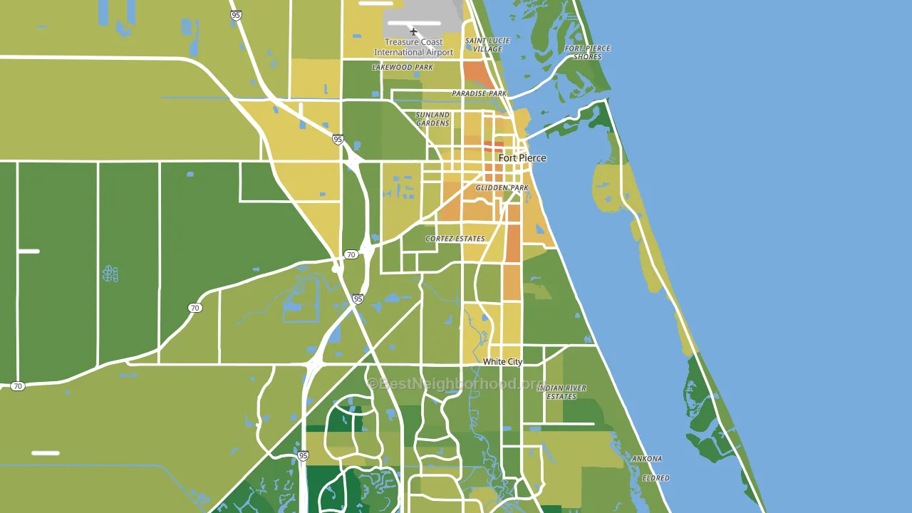 Fort Pierce, FL block-group voter-turnout map
