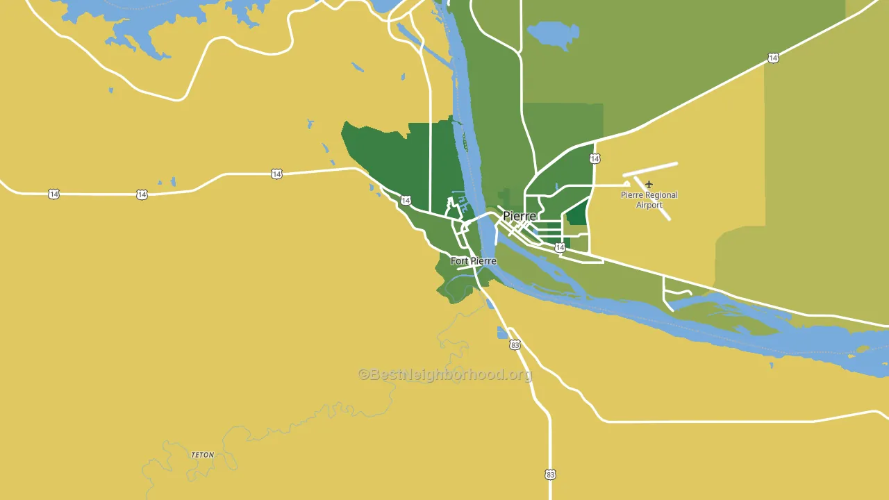 Fort Pierre, SD block-group voter-turnout map