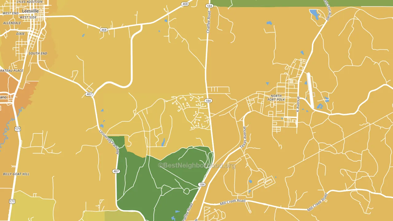 Fort Polk North, LA block-group voter-turnout map